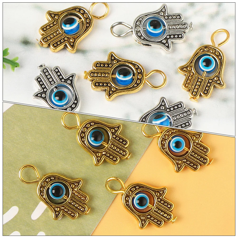

20pcs Vintage Eye Palm Shaped Diy Alloy Pendants Charms Jewelry Decor For Bracelets Keychains Earrings Handmade Crafts