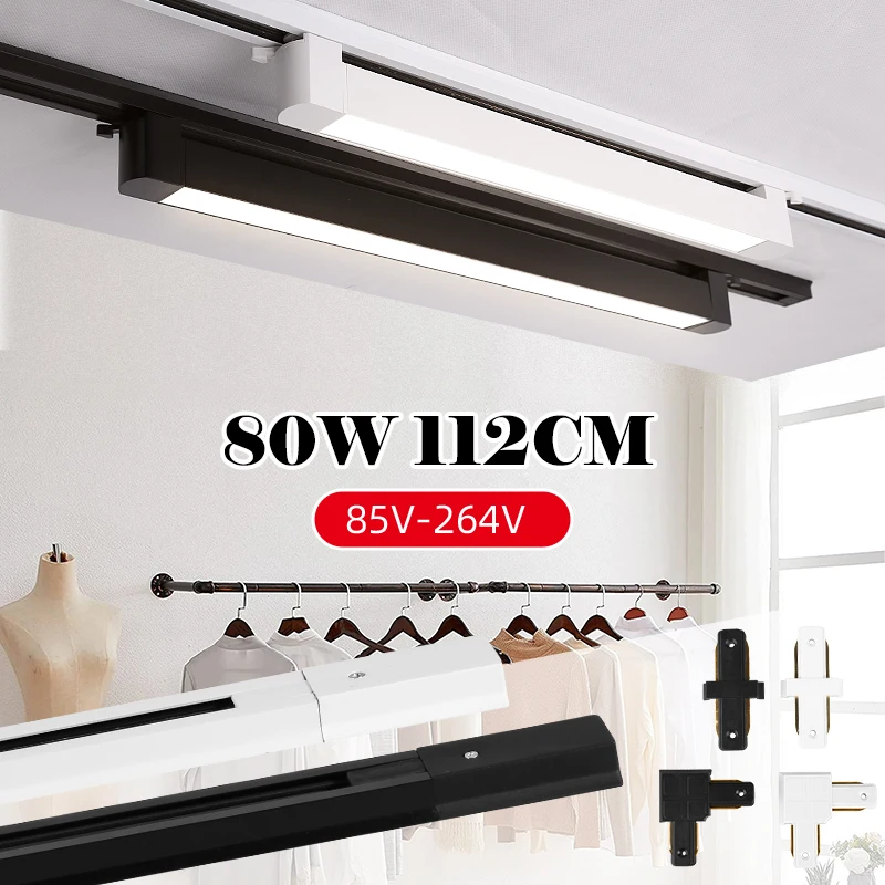 112CM Led Track Lamp Set 40W 80W Floodlight 85~264V LED Ceiling Light Spotlight for Living Room Clothing Shop Track Rail Lamps