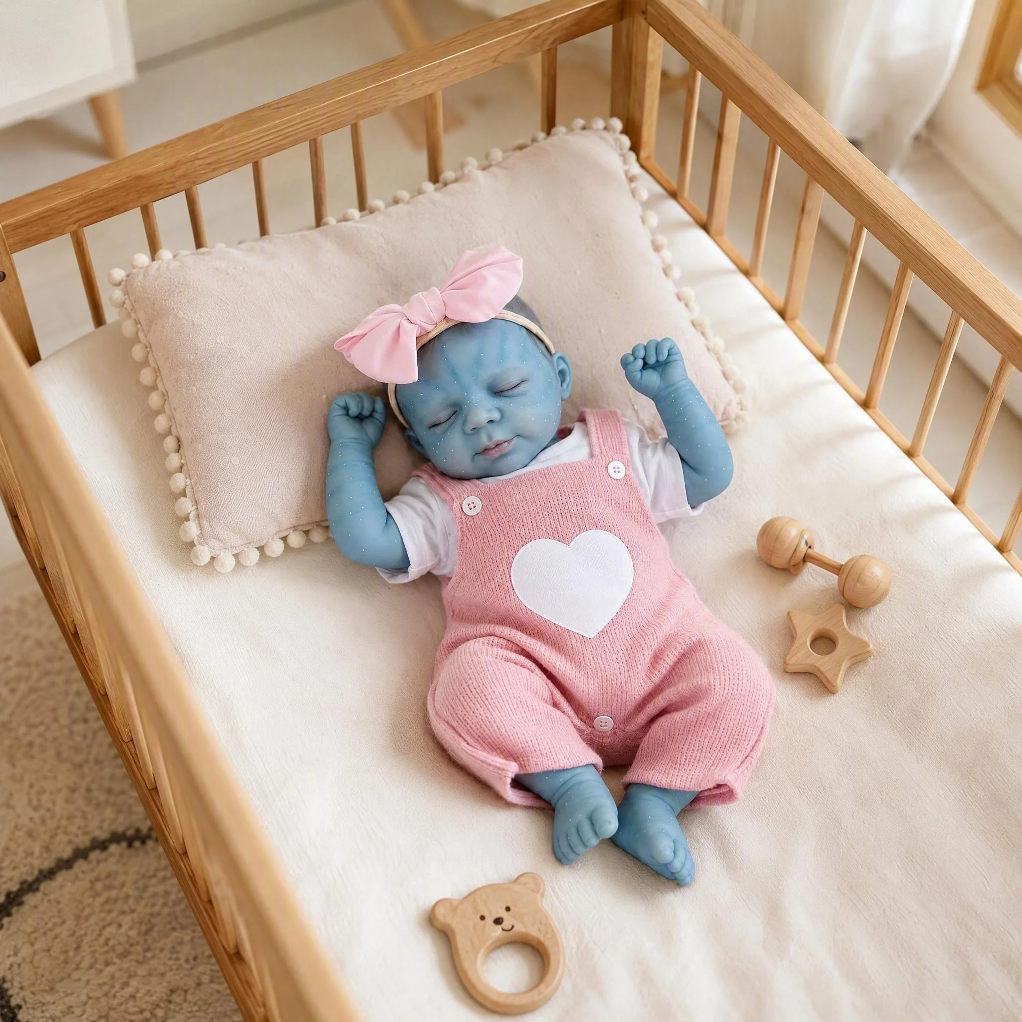 NPK 19inch Newborn Soft Body Baby Pascale Reborn Doll with 3D Skin Multiple Layers Painting with Visible Veins Soft Touch Doll