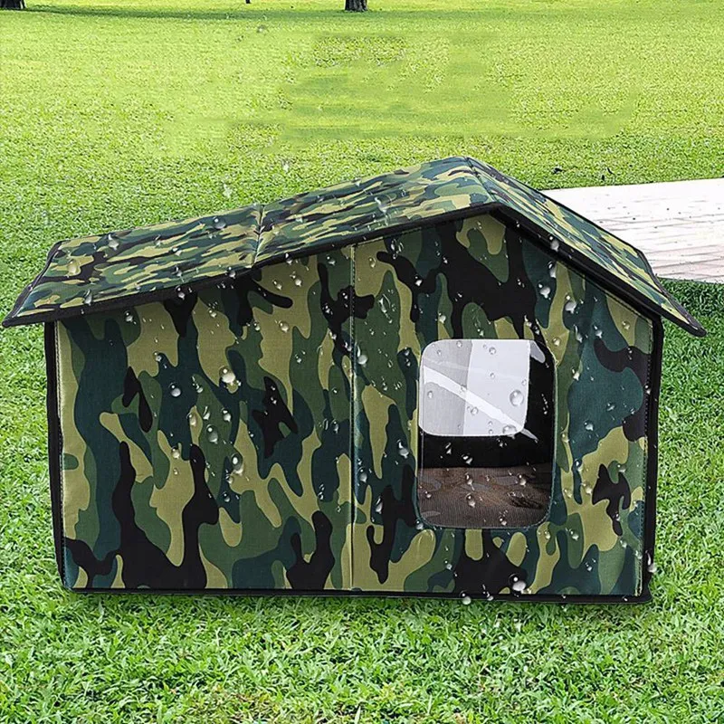 Pet Shelter Foldable Warm Cat House For Outdoor Cats Cat Bed Cats Dogs Shelter Weatherproof Cat Cave Keep Warm