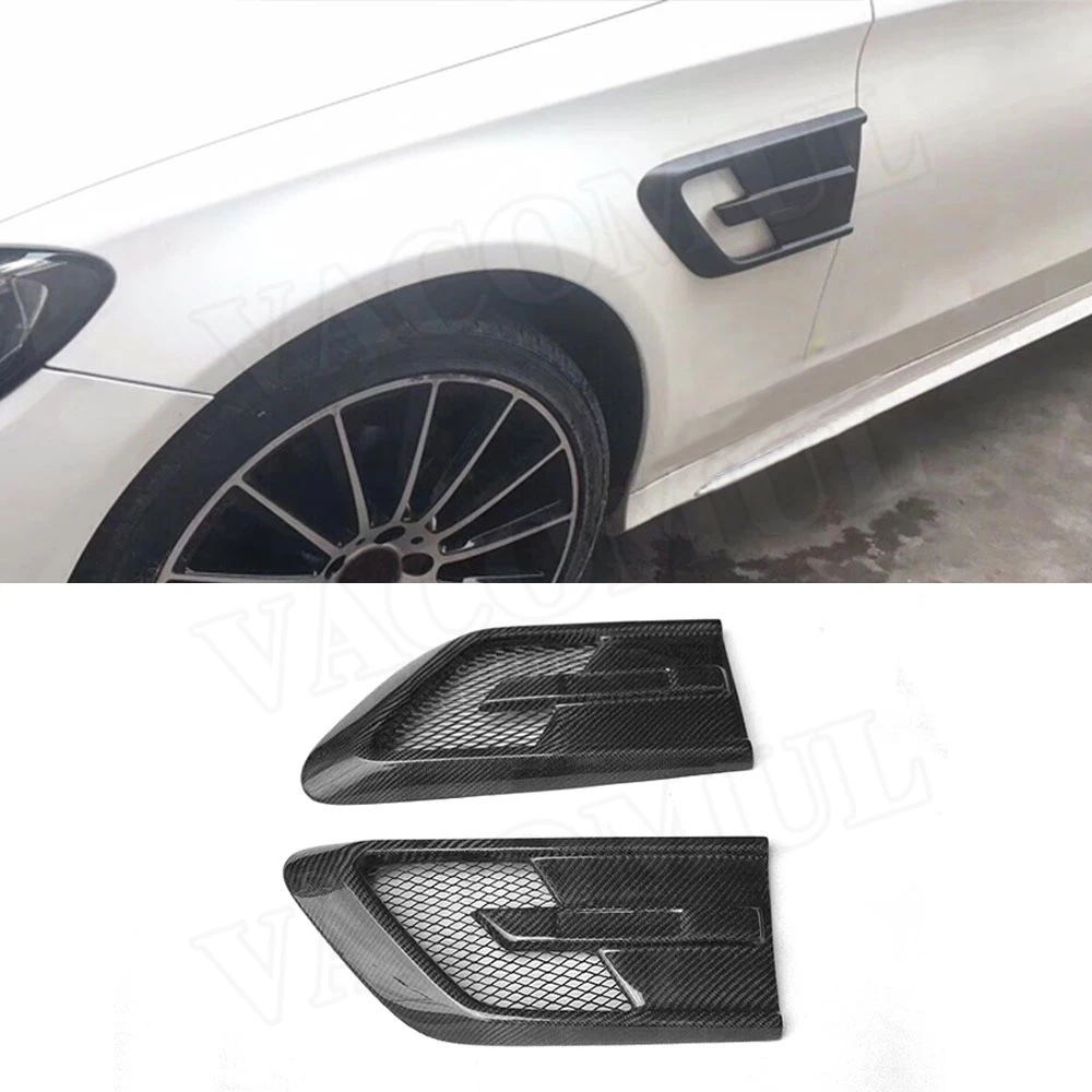 

For C Class Carbon Fiber Front Bumper Sider Fender Cover Trim For Mercedes W205 C180 C200 C300 Not fit for AMG Bumper 2015-2018