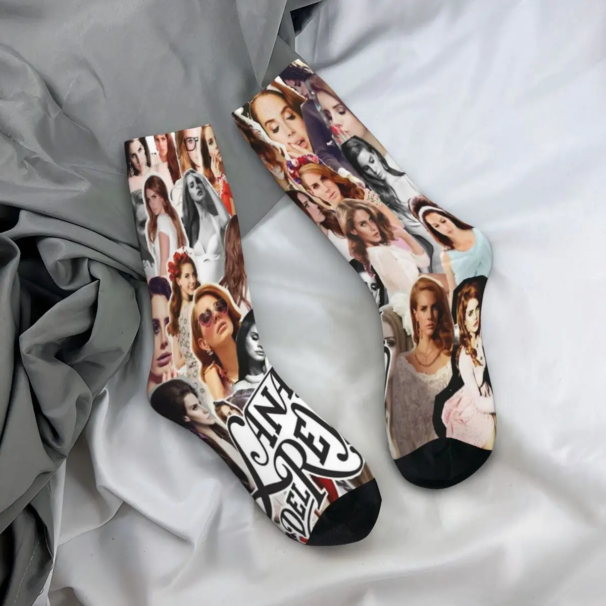 Calcetines de Lana Del Rey para mujer, medias de tubo medio, transpirables, Vintage, Collag, ideal para regalo