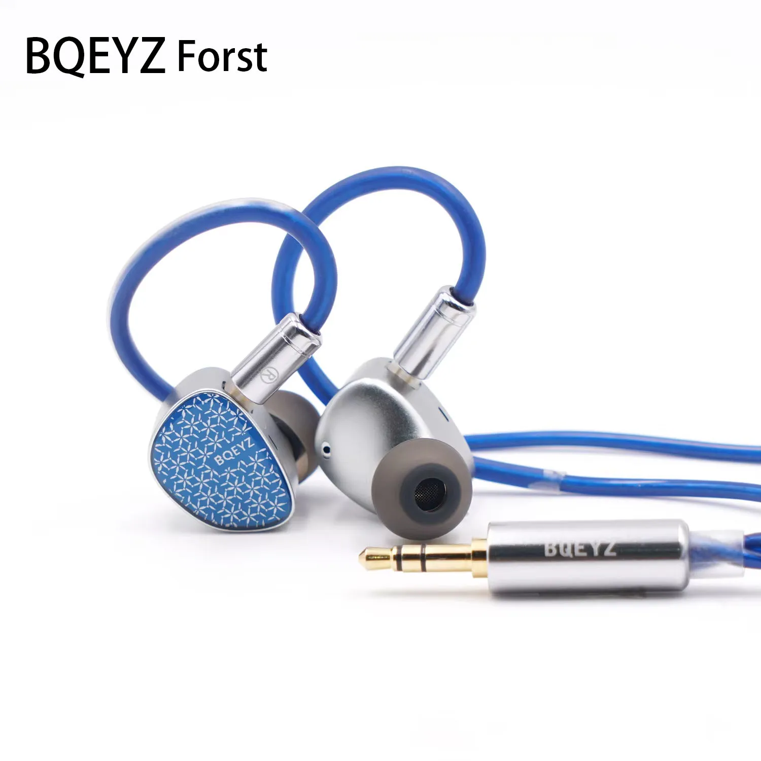 BQEYZ Weather Series Frost HiFi in-Ear Earphone Micro Planar Driver Dynamic Driver IEM Glass Faceplate Blue Silver-plated Cable