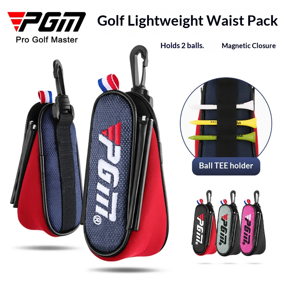 PGM Golf Bag Men's and Women's Lightweight Small Fanny Pack Magnetic Satchel Mini Ball Bag Pendant Can Hold Two Balls