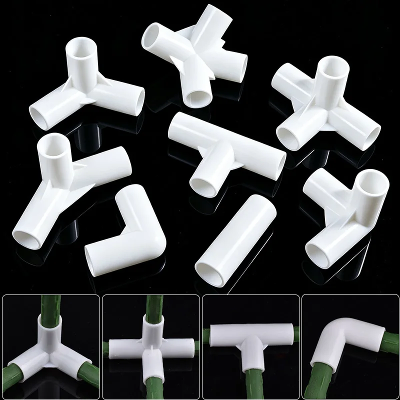 Inner Dia16mm PE Straight Connector Joint, 90/120/135 Degree Tee Connector PE Pipe Fitting DIY Tent Fixed Fittings 2/5/10/20Pcs