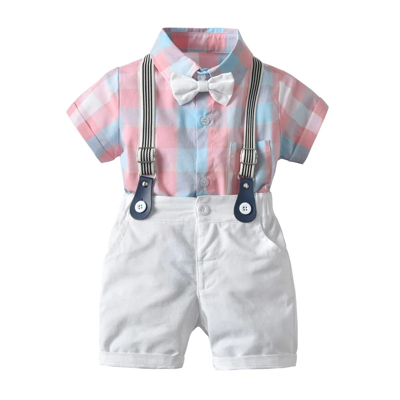 

Baby Infant Gentleman Summer Clothes Set New Style Fashion Tops+Pants+Tie 3Pcs Boys Clothes Suit Kids Child Boy Outfits