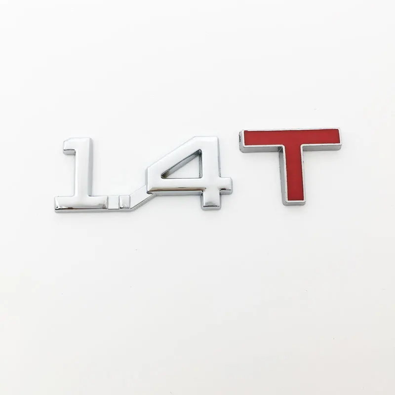 3D Metal Car Displacement Sticker 1.3 1.4 1.5 1.8 2.0 2.2 2.5 2.8 3.0 T Volume Logo Car Rear Trunk Emblem Badge Vehicle Stickers