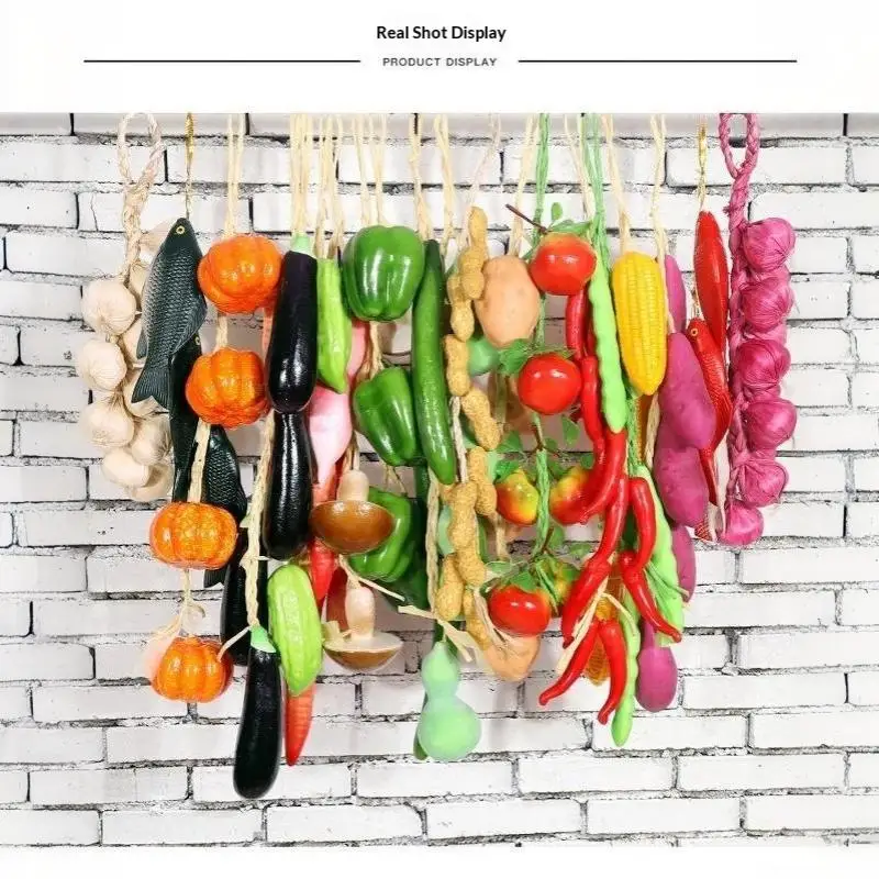 Lebensechte Künstliche Gemüse- und Obst-Strang-Anhänger 1 Bündel Falsches Lebensmittel-Modell für Küchen-Display Fotografie-Requisiten Dekoration – Detail 17