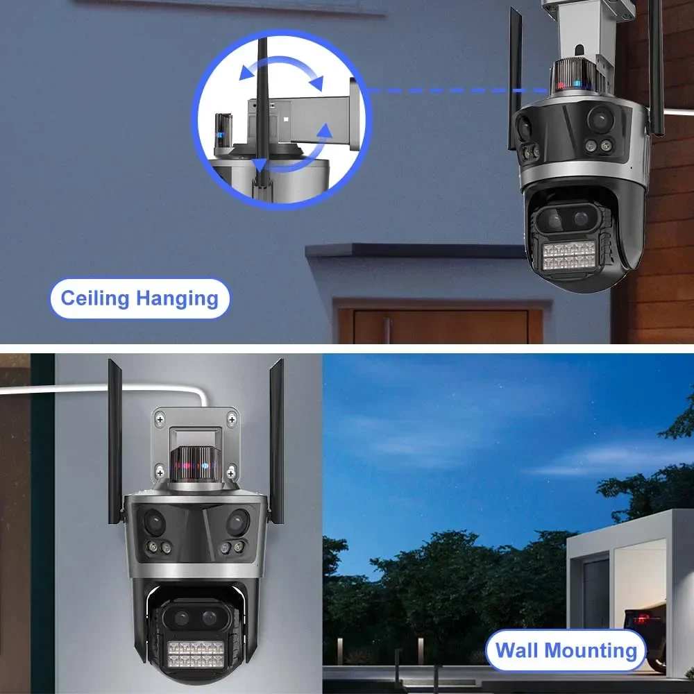 Imagem -04 - Câmera ip de Rastreamento Automático Ptz ao ar Livre 8k hd Wifi Lentes Telas Vigilância por Vídeo de Segurança Cctv Colorida Visão Noturna Icsee