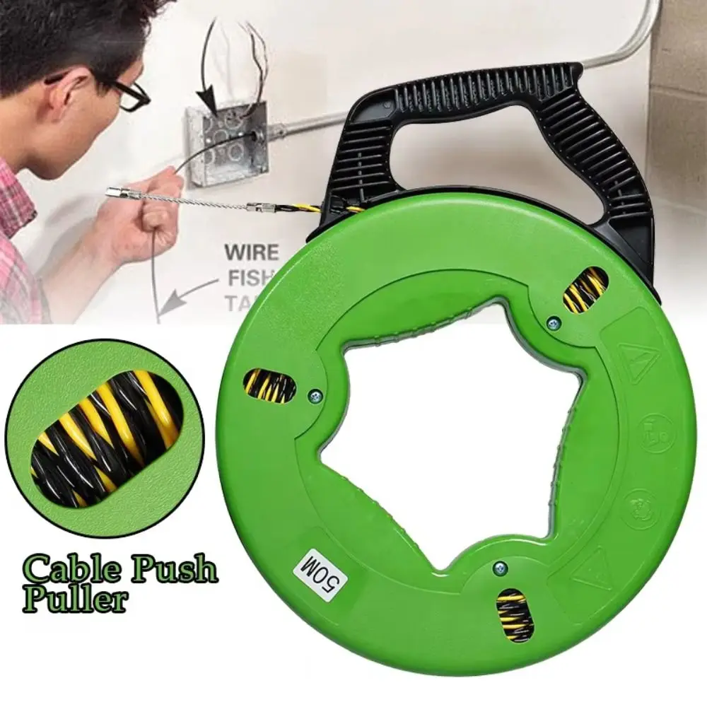 Guide Spring Cable Pulling Aid Anti-Corrosion Data Cabling Pull Wire Retracting Durable Ergonomic Handle Cable Puller