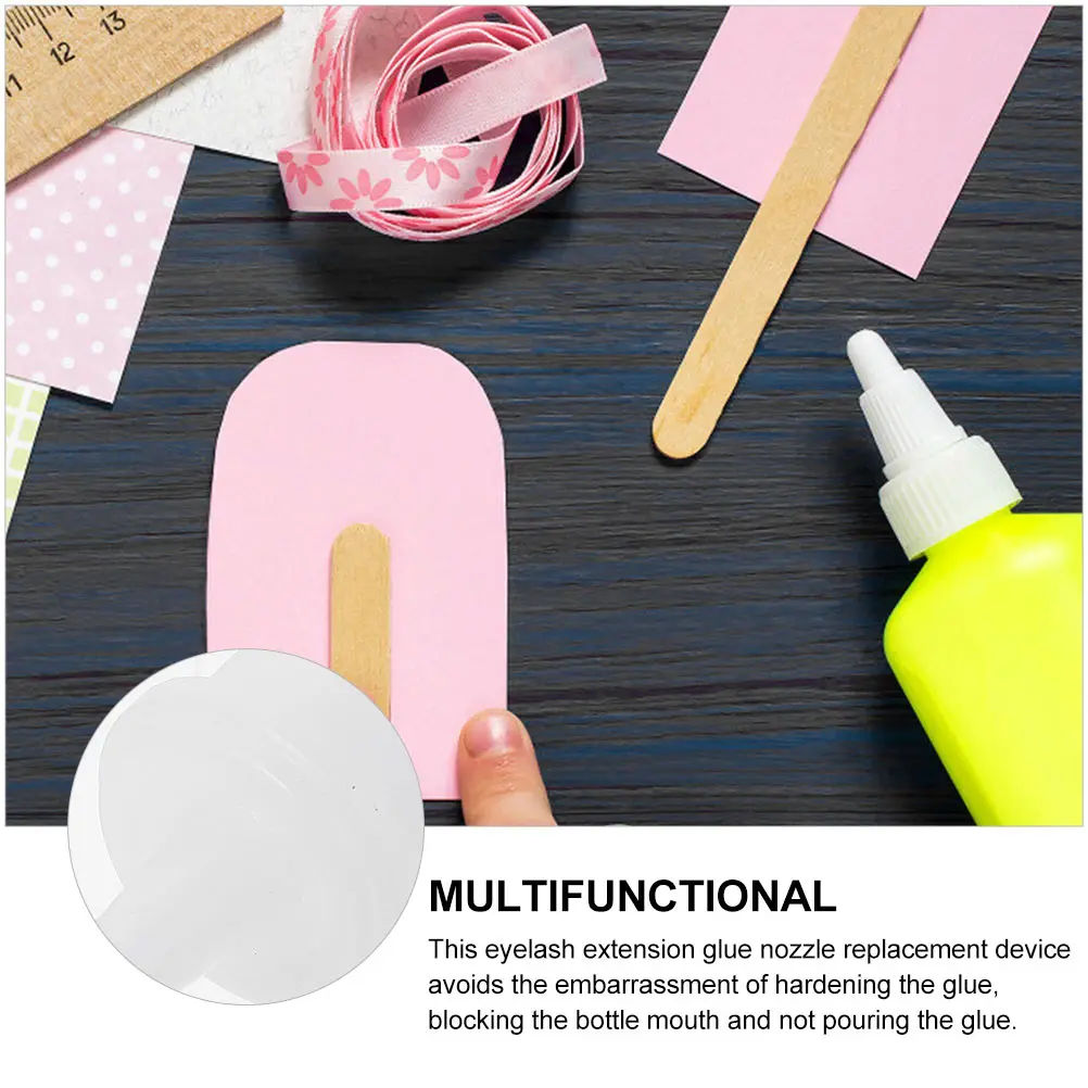 

50Pcs Eyelash Extension Glue Bottle Nozzle Caps Replacement Durable Plastic Grafting Bottle Tips for Personal Use