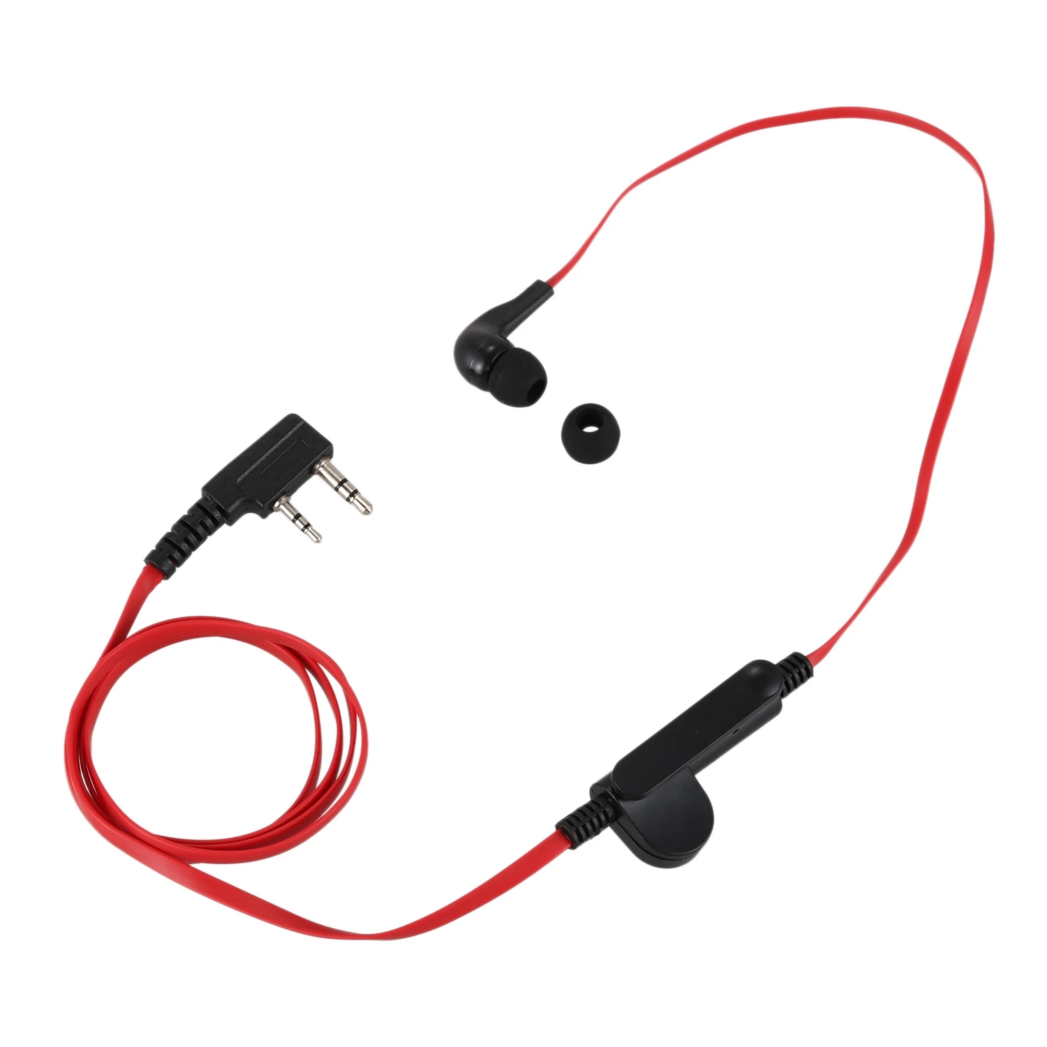 【Buy It-Now!】2 Pcs 2 Pin Noodle Style Earbud Headphone K Plug Earpiece Headset For Baofeng Uv5r Bf-888S Uv5r Radio Black Wire &
