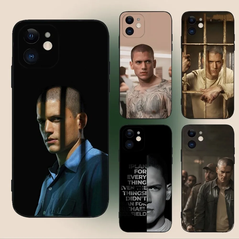 

Prison Break TV Show Phone Case For iPhone 16,15,14,13,12,11,Plus,Pro Max,XS,X,XR,SE,Mini,8,7 Soft Silicone Black Cover
