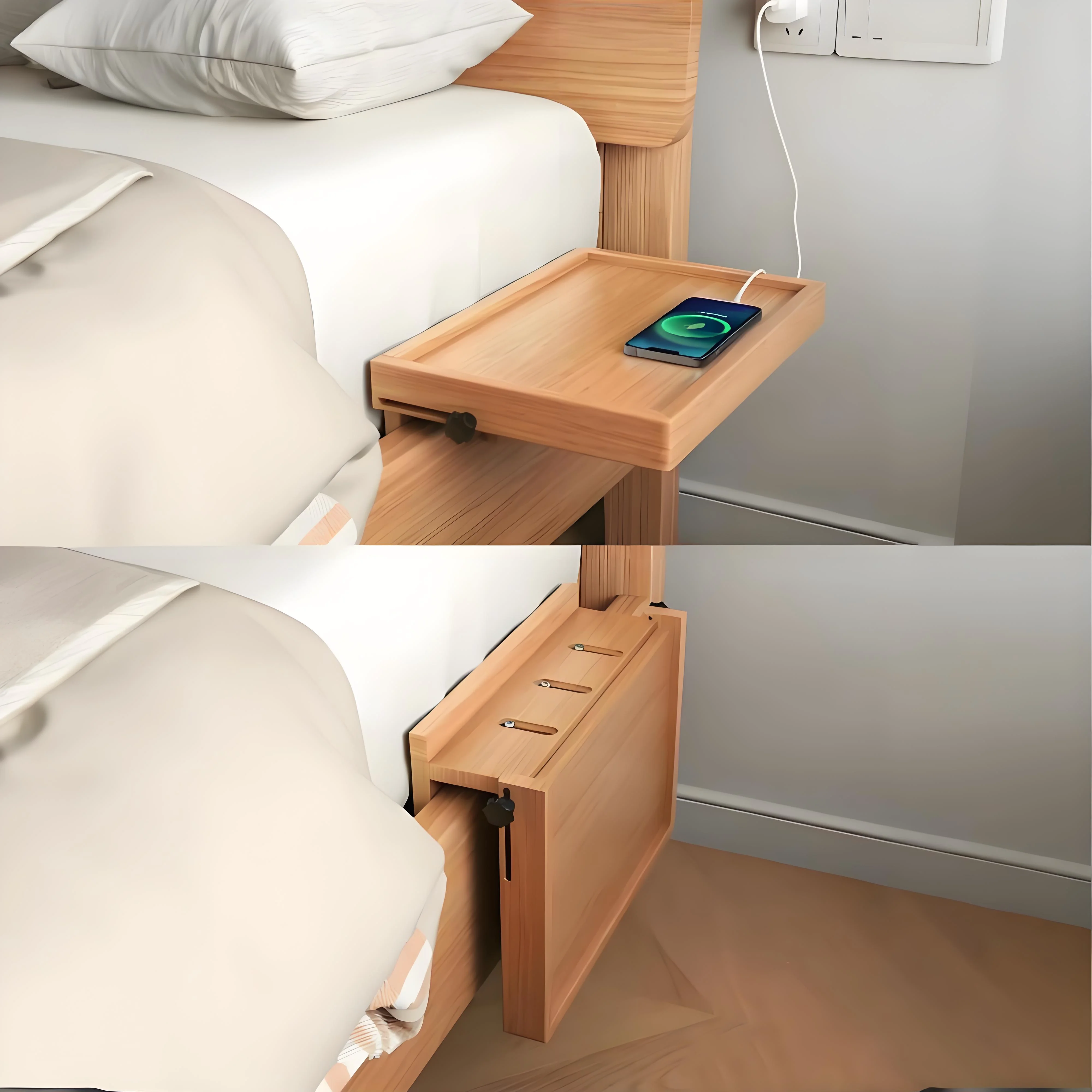 Simple wall wall hanging foldable bedside table flat replacement bedside table shelf