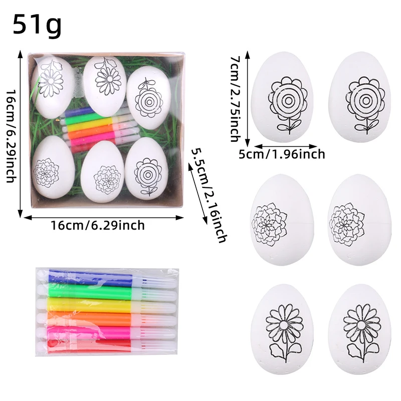 Easter Egg DIY Children's Hand Drawn Rabbit Crafts Projects Home Decoration Egg Ornament Kit Festival Gift Party Supplies Toys