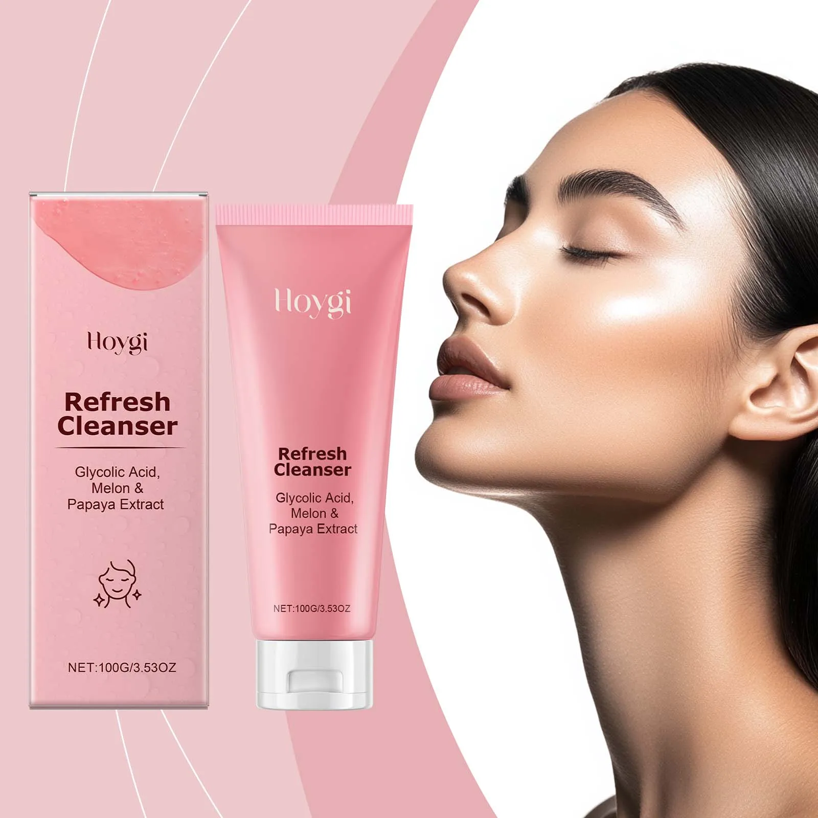 Glycolic Acid Face Cleanser with Melon & Papaya Extract - Exfoliating & Brightening Wash | 100g"