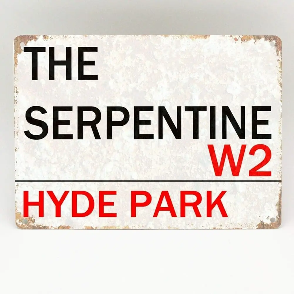 The Serpentine Hyde Park Metal Sign London Street Novelty Retro Wall Plaque 8X12 Inches, TinSignEUa34896 sign
