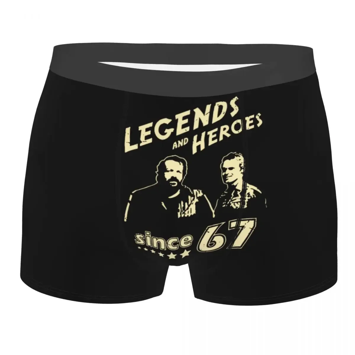 Men Boxer Briefs Shorts Panties Bud Spencer Legends And Hero Since 67 Breathbale Underwear Terence Hill Male Sexy Underpants