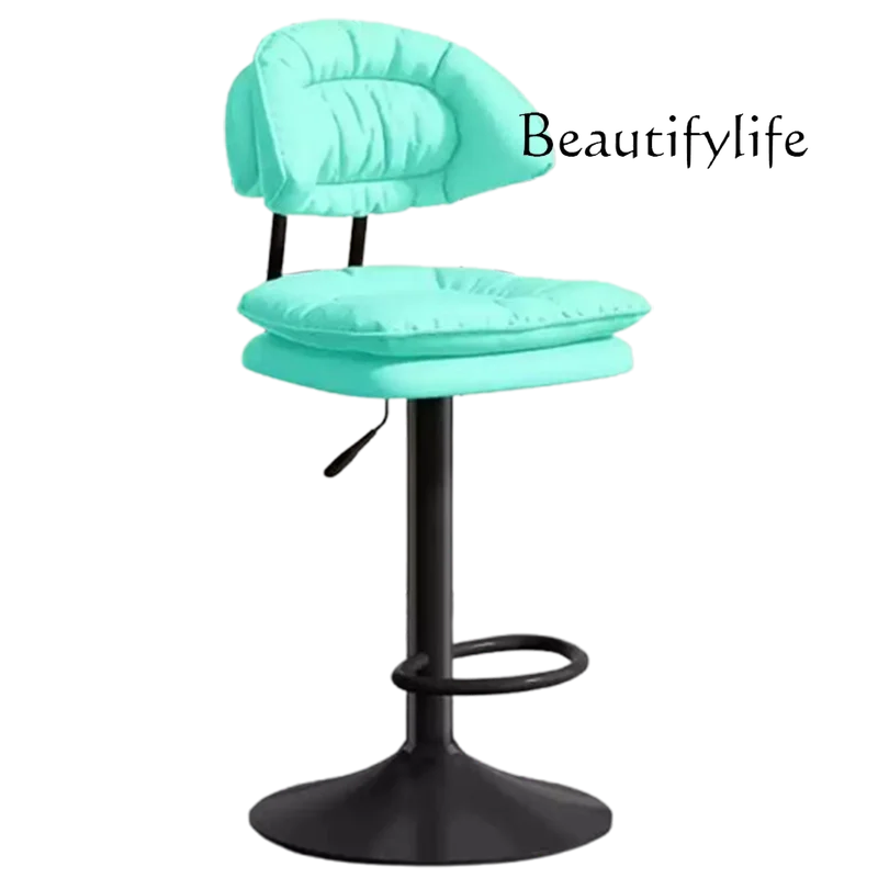 

Back Black Luxury Bar Stool Rotating Kitchen High Quality Bar Stool Waterproof Swivel Sillas Para Barra De Cocina Furniture