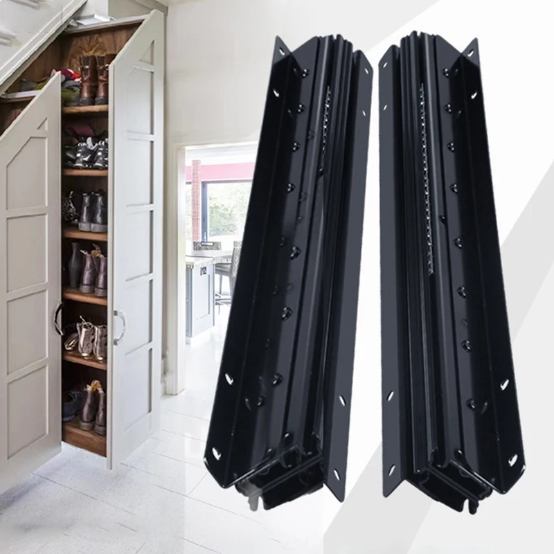 heavy duty stair cabinet slide extensao completa rolamento de esferas bottom mounted gaveta hardware moveis par 01