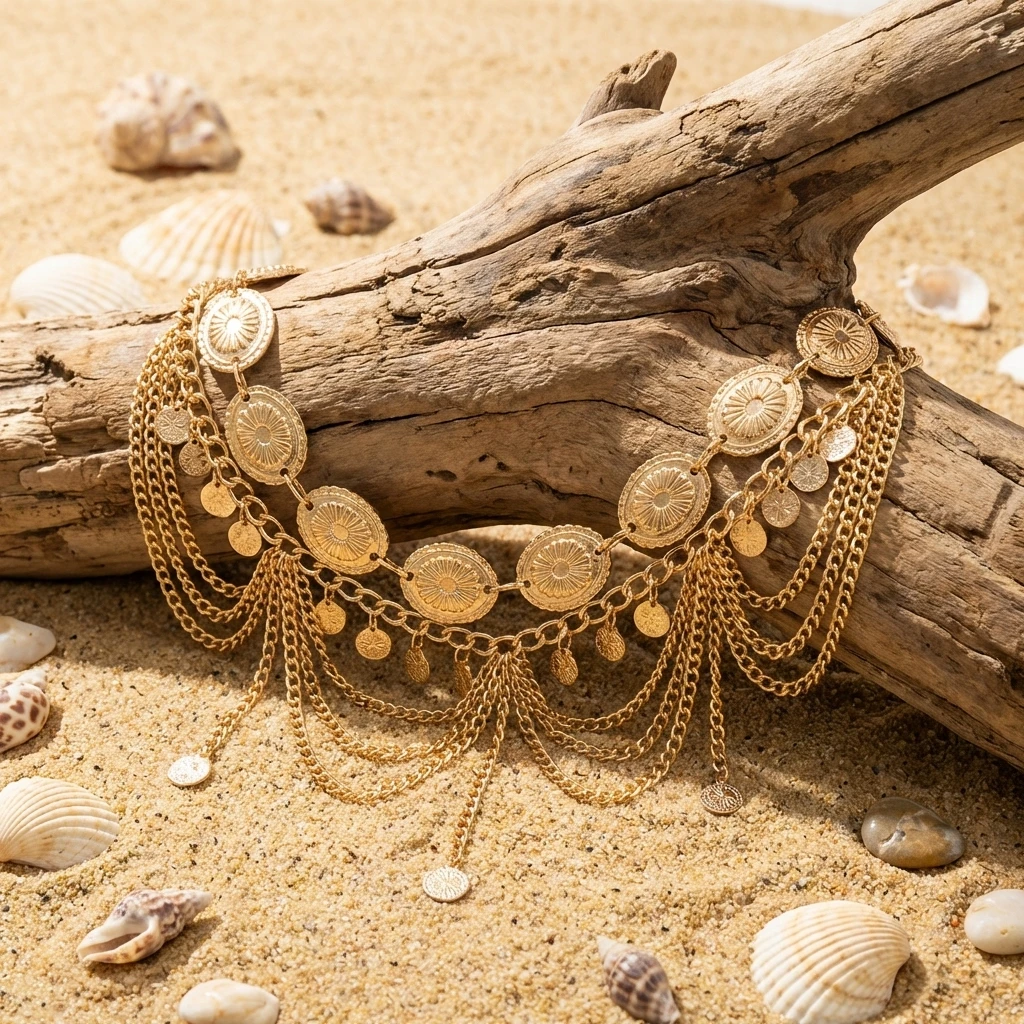 Chaîne de taille bohème dorée  - Body Jewelry Gold avis et prix