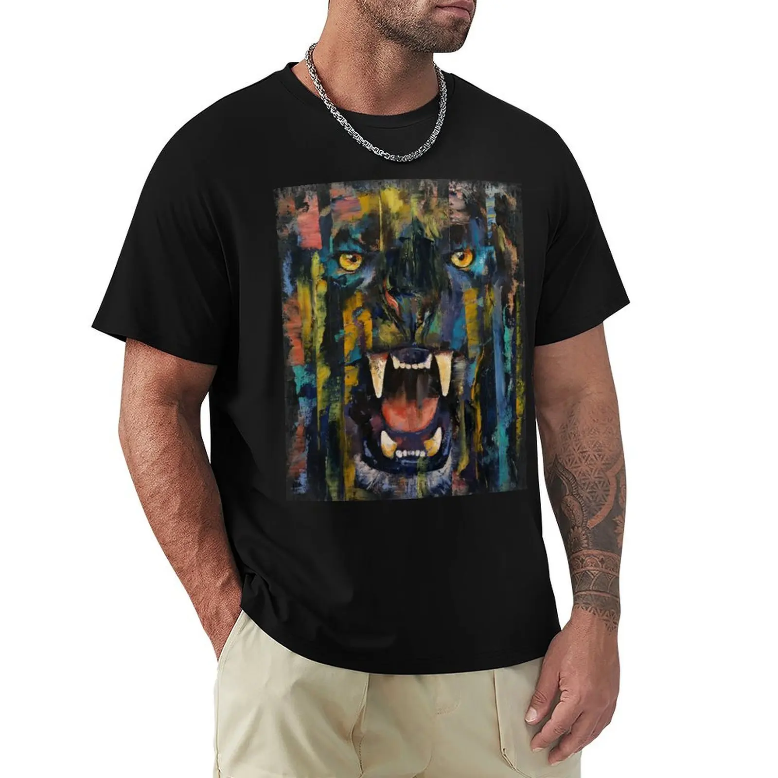 

Black Panther T-Shirt funny gifts customs clothing for men