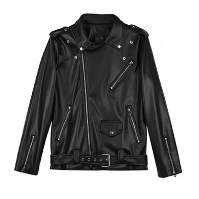 

Осень-зима, американская ретро мотоциклетная куртка из искусственной кожи на молнии, женская винтажная модная свободная уличная повседневная кожаная куртка в стиле Харадзюку