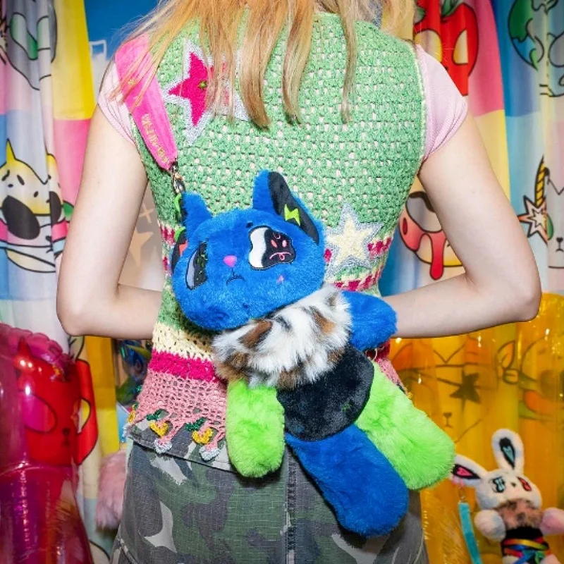 

POP SUNDAY Gasam Universe Rabbit Cat Anime Figure Y2k Gyaru Style Movable Toy Decorative Backpack Alien Shape Accessories
