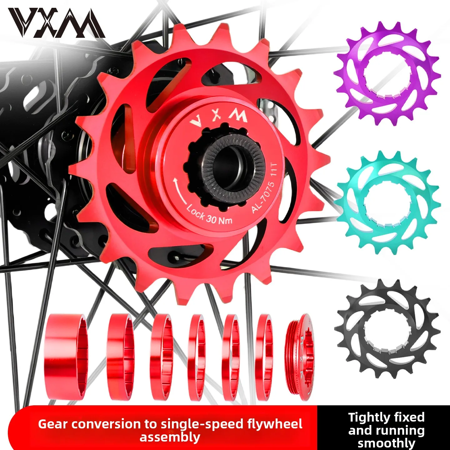 

Bicycle gearshift to single-speed flywheel 16/18 tooth aluminum flywheel gearshift to single-speed flywheel kit