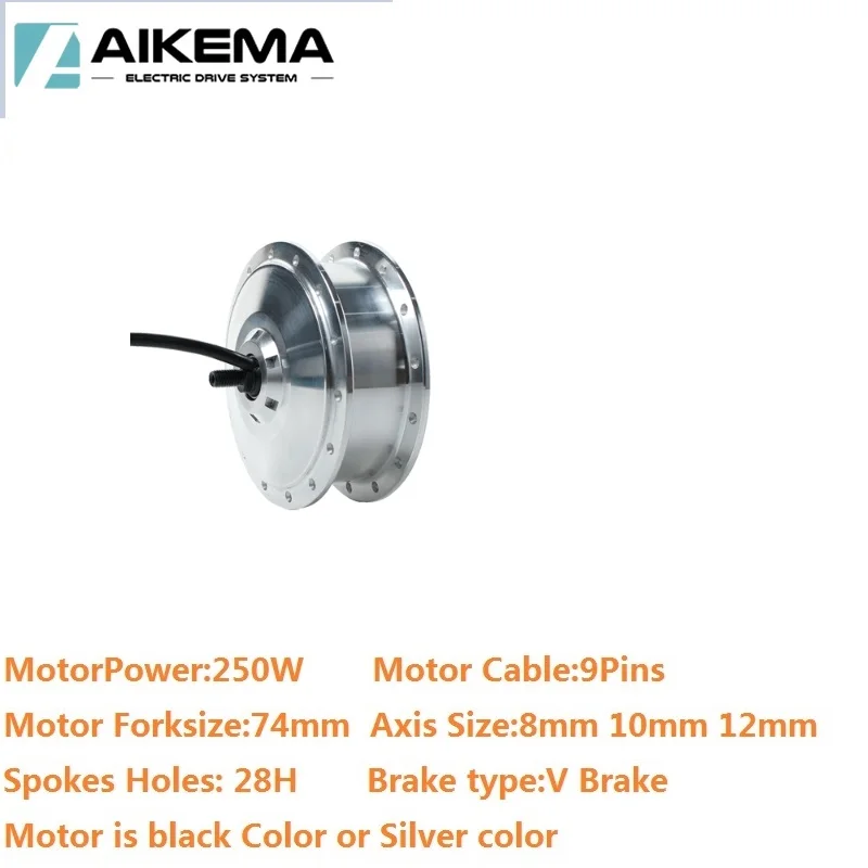 

Высокоскоростной передний мотор-редуктор AKM 74 мм, 36В 250Вт, 48В 250Вт, 28 отверстий, подходит для складного электровелосипеда Brompton