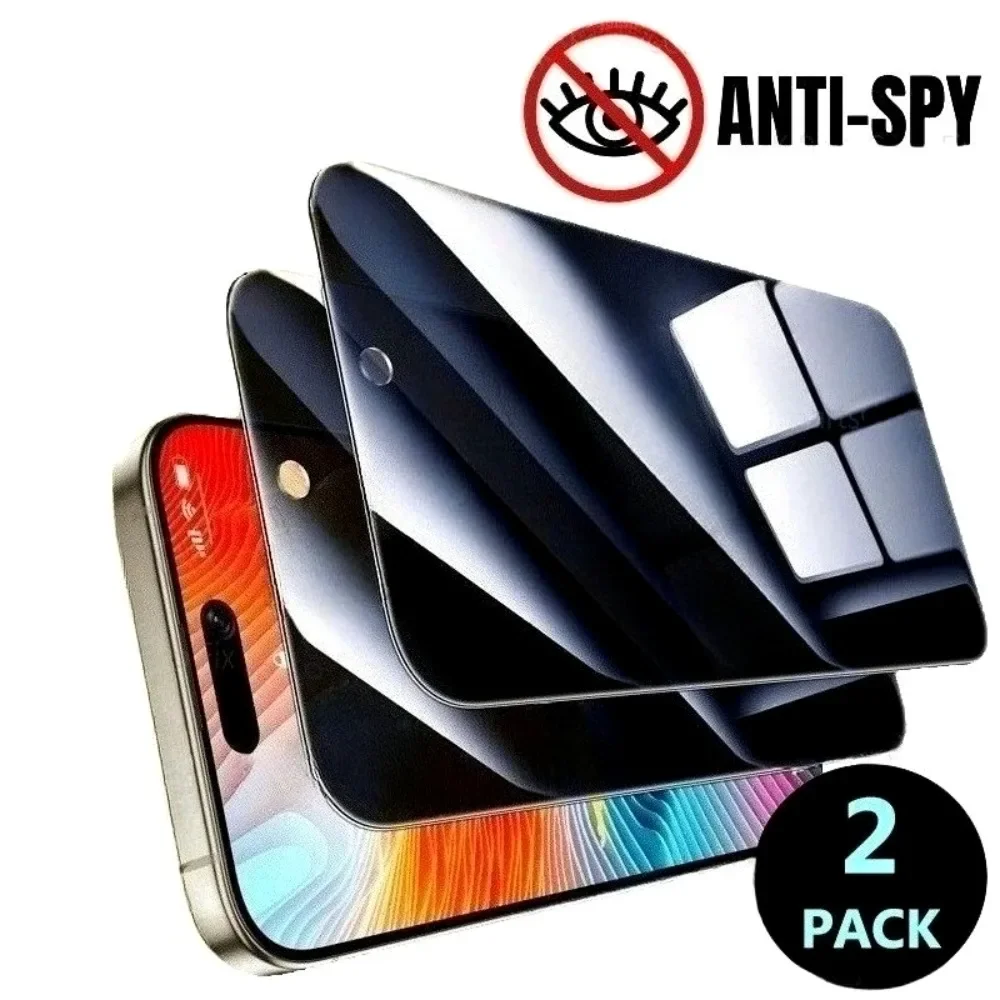 2 Stück Sichtschutzfolie für iPhone 17 16 15 14 Pro Max Air 16e 15 14 Plus gehärtetes Glas für iPhone 13 12 11 Pro XR XS Max