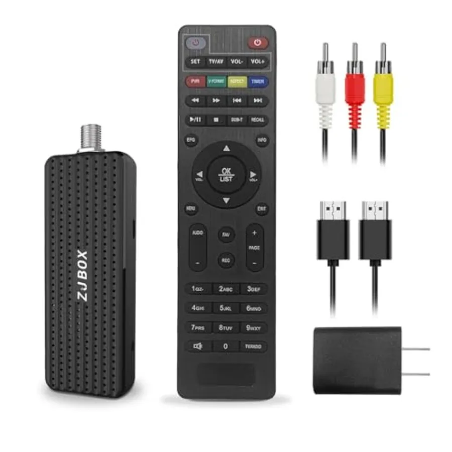 

Digital Converter Box for TV, 1080P ATSC tv Tuner Box with hdmi Output and 3RCA Cables Hidden Behind TV with Power Adapter 2-in