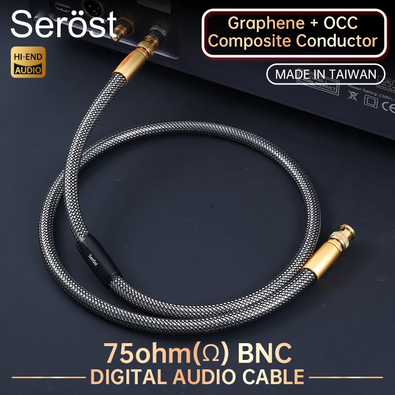 

Serost Hi-END Graphene-Copper (MPS Arthur) 75ohm Coaxial BNC Audio Cable for CD Digital Player Amplifier SDI BNC Word Clock Jack