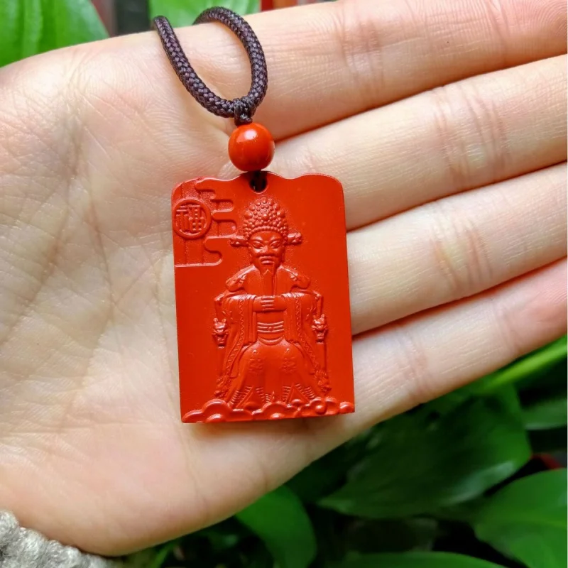 Natural Emperor Sandstone Fifth Master God of Wealth Pendant Charm