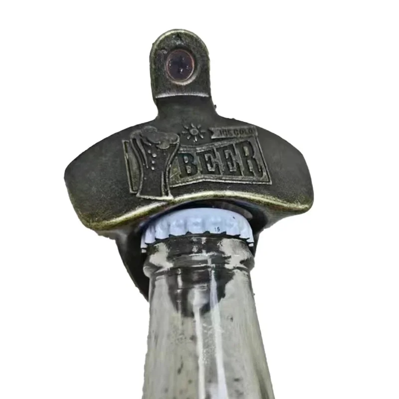 1pc Bottle Opener Wall Mounted Retro Decorative Beer Opener for Bar Pub BBQ DIY Alloy Opener Home Decor Kitchen Gadgets