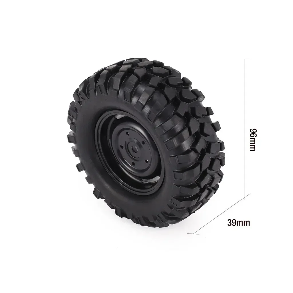 4 pçs 96mm 1.9 Polegada 12mm aro da roda sextavada e pneus para 1/10 rc rastreador carro hsp redcat trxs trx4 axial scx10 rc4wd