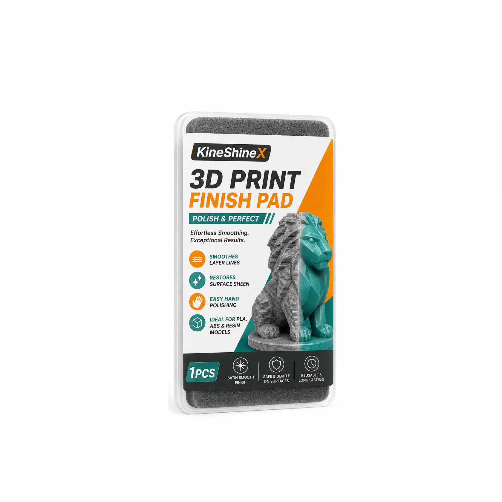1 Stück/2 Stück 3D-Druck-Finish-Pad, wiederverwendbarer Polierschwamm für PLA- und ABS-Harzmodelle, Handglättungswerkzeug für Schichtlinien und Requisiten – Detail 7