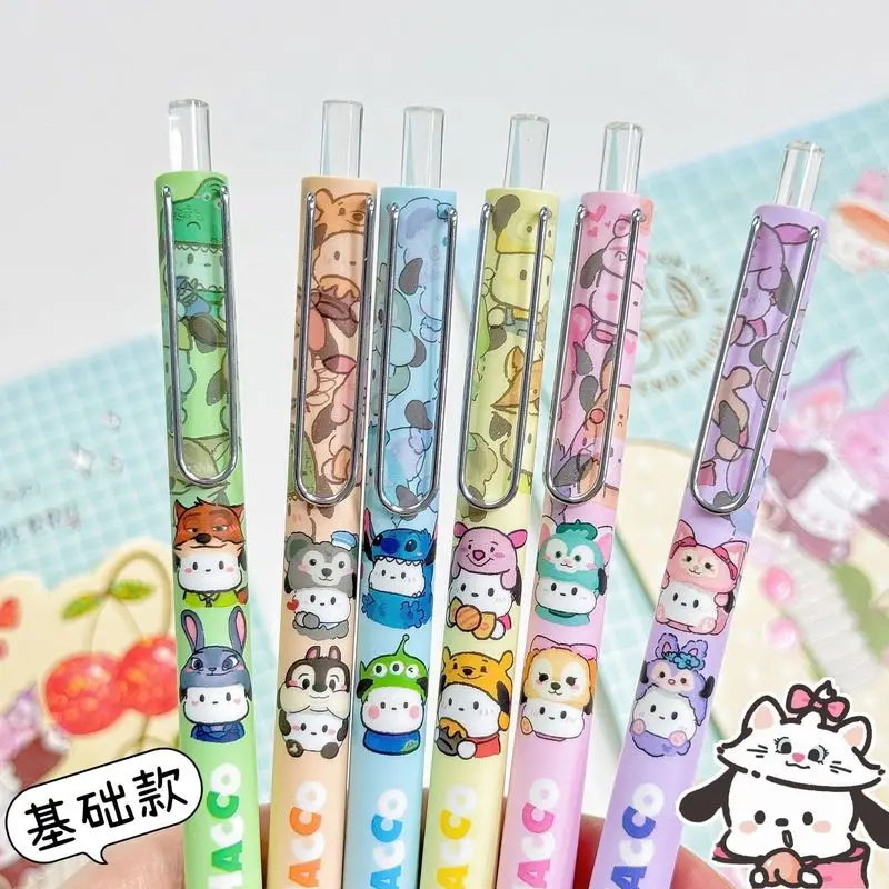 24pcs Sanrio Pochacco Gel Pen Cartoon Cute 0.5mm Black Press Sign Pen Independent Packaging Student Stationery Wholesale