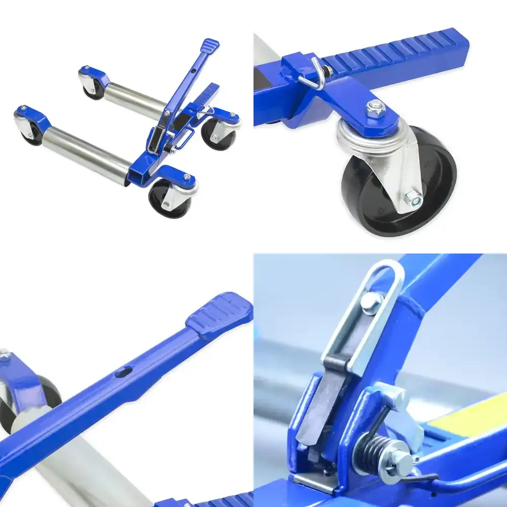 

Mechanical Car Towing 1 Ton Mover Ratcheting Hydraulic Wheel Dolly Jack 4 Wheels