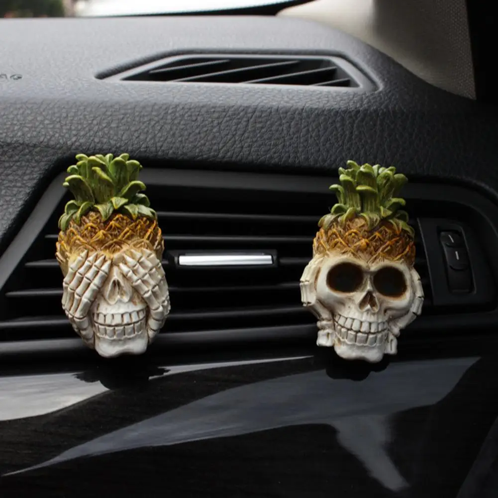 Car Air Freshener Gift Set Charming Halloween Aromatherapy Car Vent Clips 3pcs Cute Pineapple Skull Fresheners for Accessories