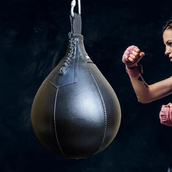 Pu Leather Punching Ball Pear Boxing Bag Reflex Speed Balls Muay Thai Fitness Training Double End Boxing Speed Ball Adults Kids