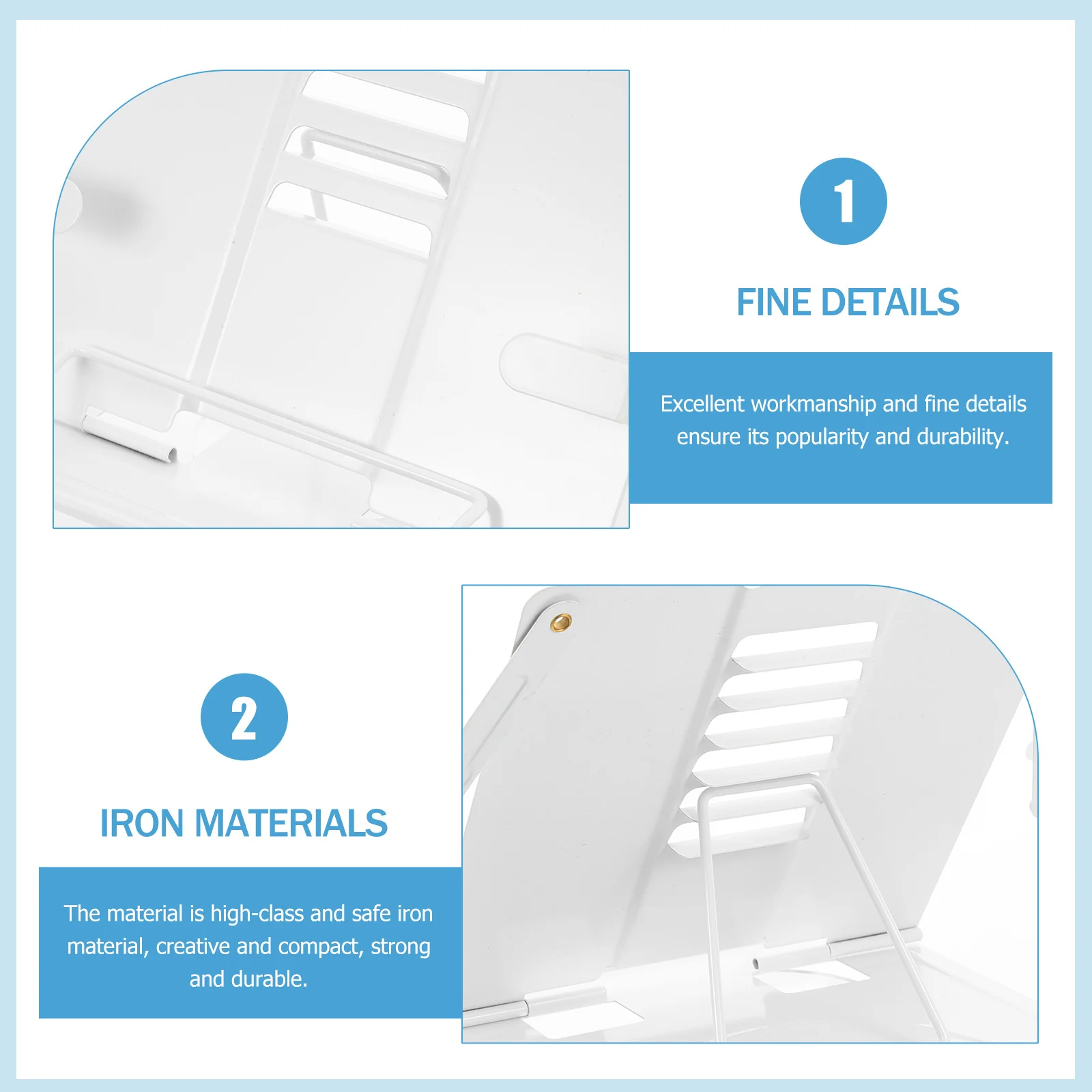 Adjustable Iron Book Stand Desktop Reading Rack Multipurpose Laptop Tablet Holder Document Holder for Home Office Classroom