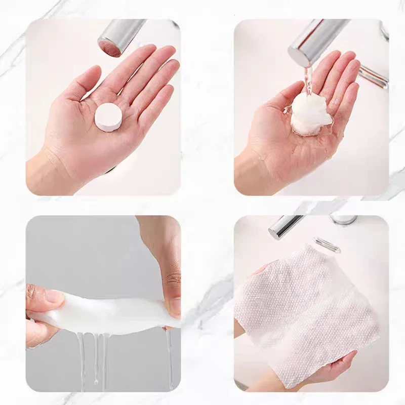 50PCS Compressed Towels Travel In Compressed Bag Suitable For Sensitive Skin Cotton Cleansing Towel Disposable Face Pack