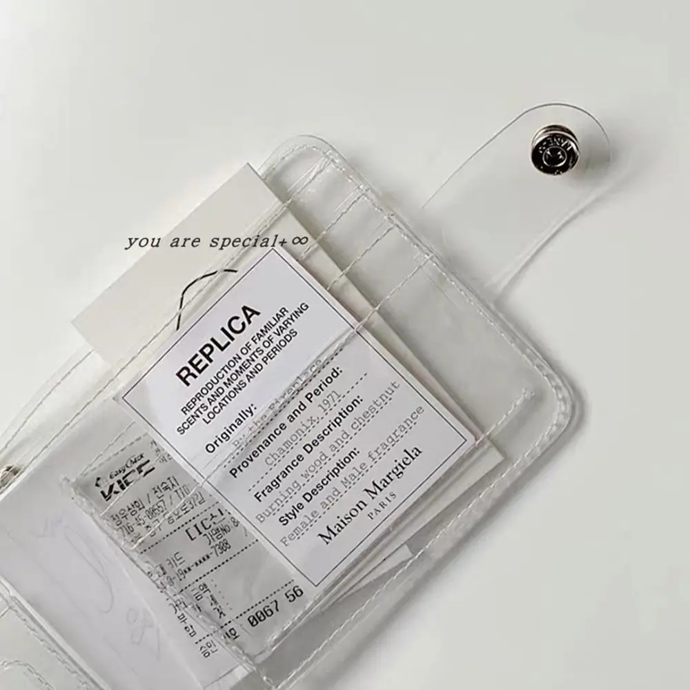 Ins Korean Clear PVC Short Wallets Student Girls Multi Slot Credit Card Case Harajuku Transparent ID Card Holder Purses