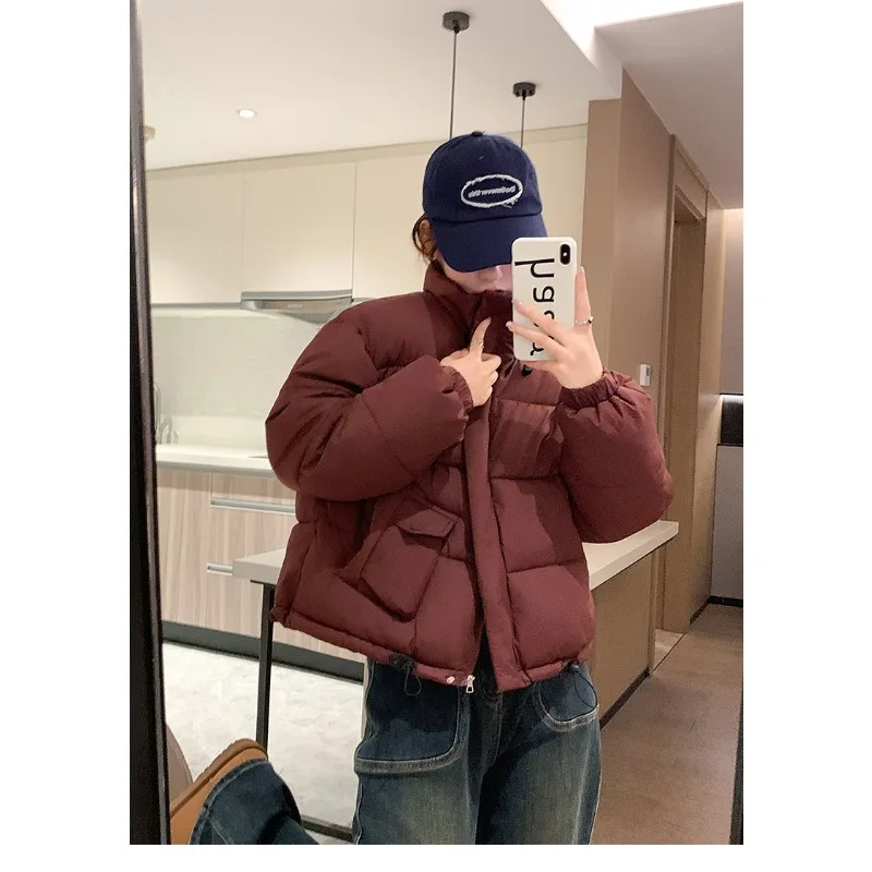 2024 neue kurze Baumwolljacke Winter Daunenjacke Baumwolle Damen Übergroße Brotjacke