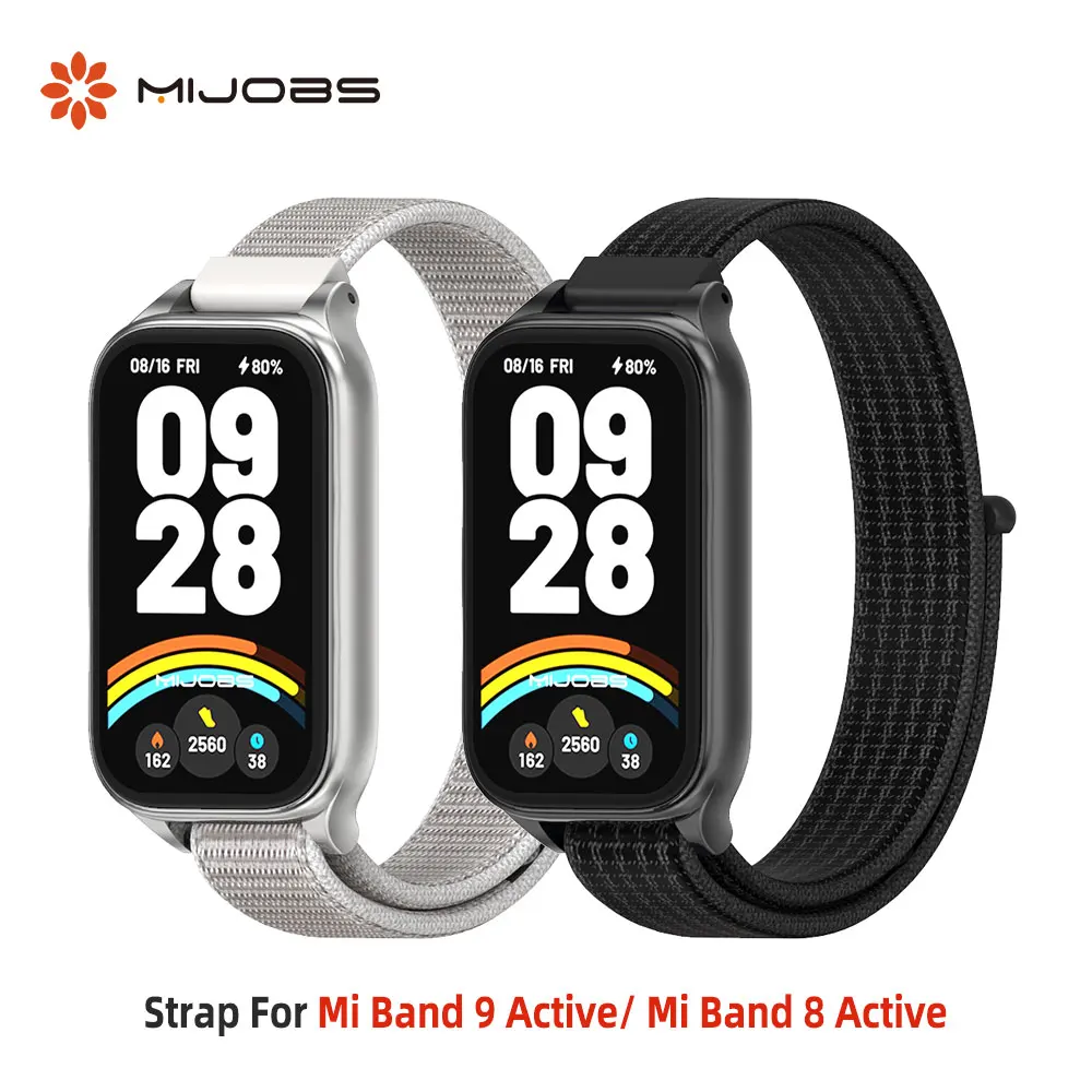 

Strap For Mi Band 9 Active Wristband for Xiaomi Mi Band 9 Active Nylon Loop Watchband Mi Band 8 Active Smart Band Accessories