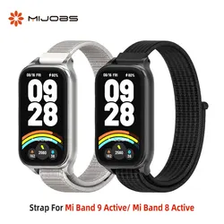 Strap For Mi Band 9 Active Wristband for Xiaomi Mi Band 9 Active Nylon Loop Watchband Mi Band 8 Active Smart Band Accessories