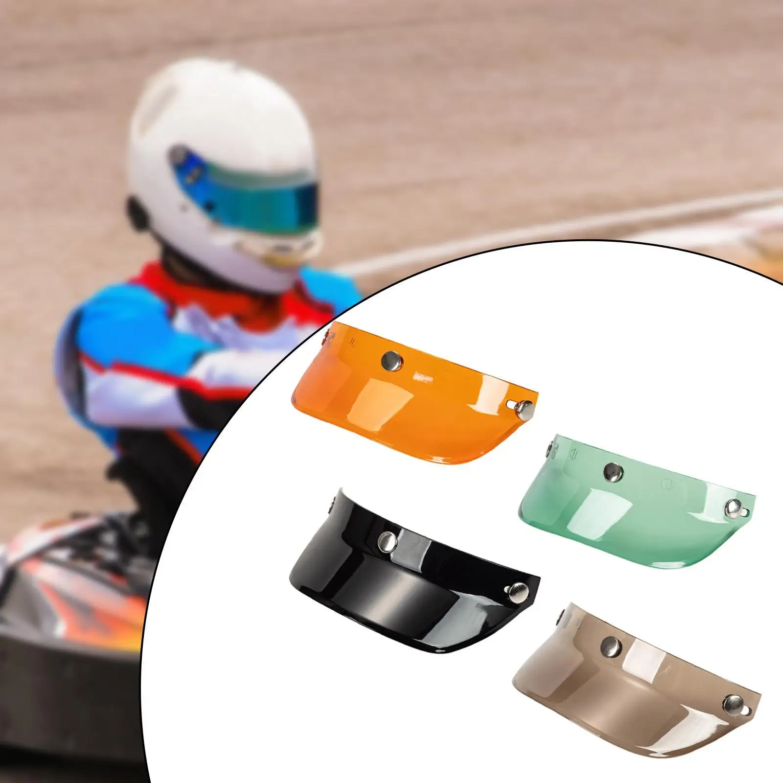 

Helmet Peak Shield Sun Shield Protector Accessories 3 Snap Easy Installation, Universal for 3/4 Helmets