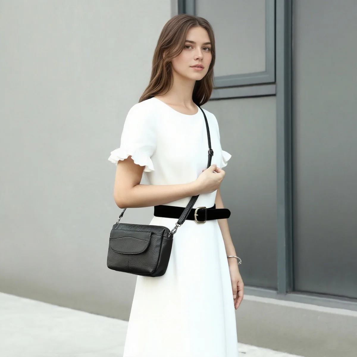 MVA Women Shoulder Bag Small Leather Handbag Fashion Dinner Bag Luxury Satchel Multi-Pockets Crossbody Shoulder Bag Phone Purse