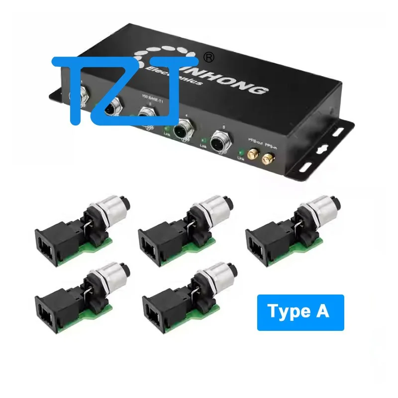 TZT KUNHONG KH-SW2000A 11-Port TSN AVB Automotive Ethernet Switch + 5pcs Connectors for TE MATENET/Rosenberger H-MTD